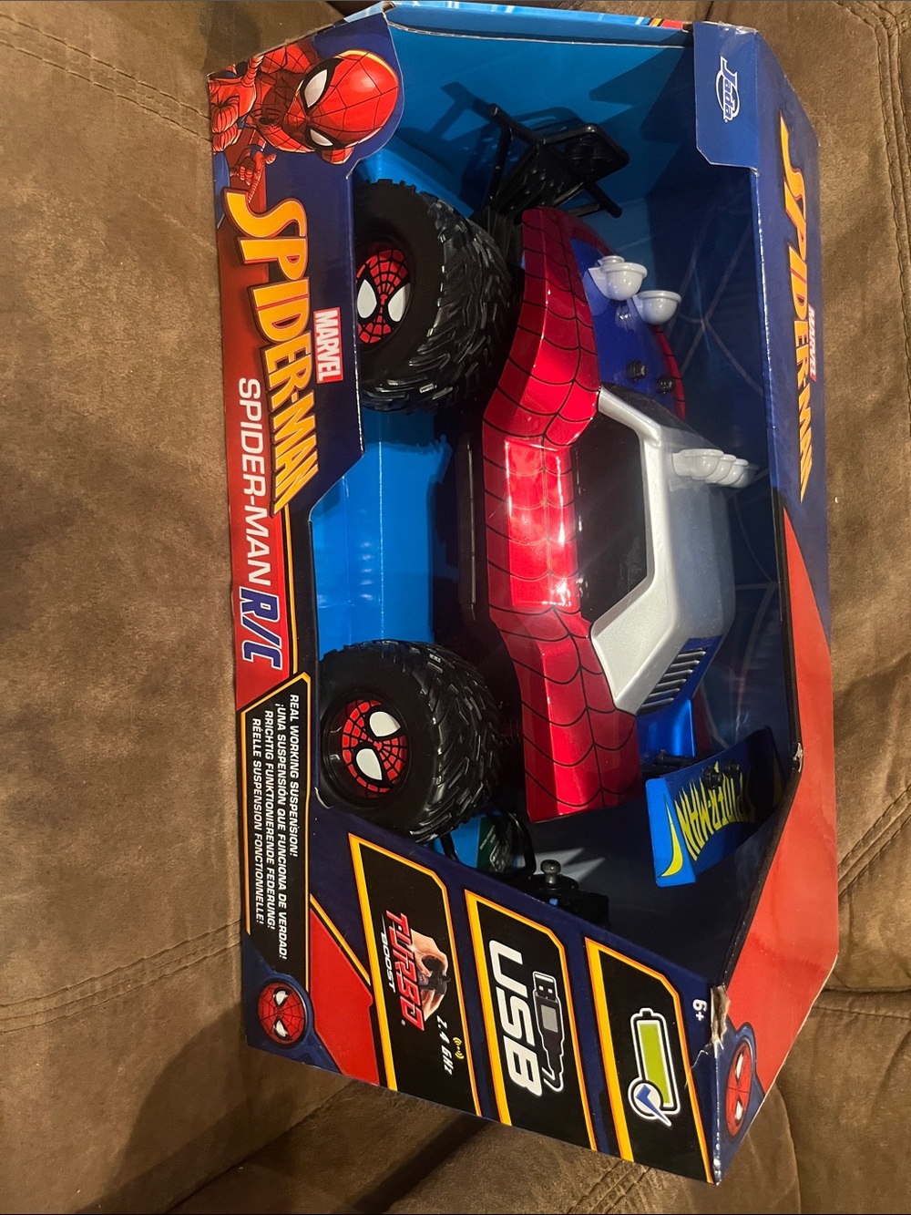 Marvel Spider-Man Red and Blue Remote Control Monster Truck